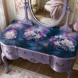 Decoupage met bloemtrossen van roze lila bloesem tissuepapier