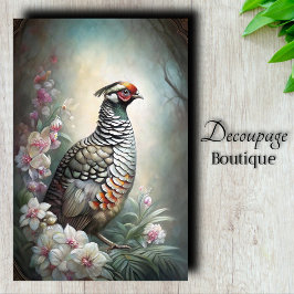 decoupage met edele kwartel tissuepapier