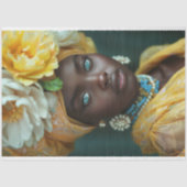 Decoupage met gouden bloemhoofddeksel tissuepapier (Voorkant)