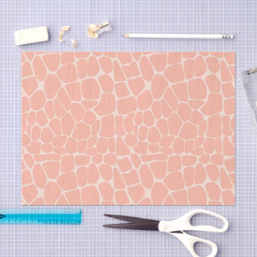 Decoupage met heldere koraalperzikcrème giraffenvl tissuepapier (Craft)