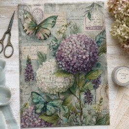 Decoupage met Oude Hortensia Vlinder Tuin Tissuepapier