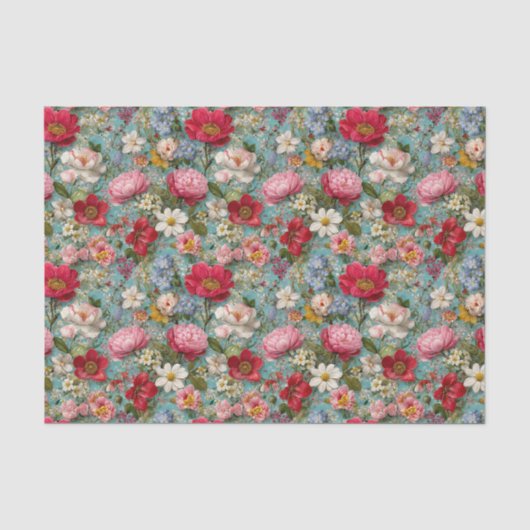 Decoupage met oude wilde bloemen tissuepapier (Voorkant)