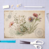 Decoupage met oude wilde bloemen tissuepapier (Craft)