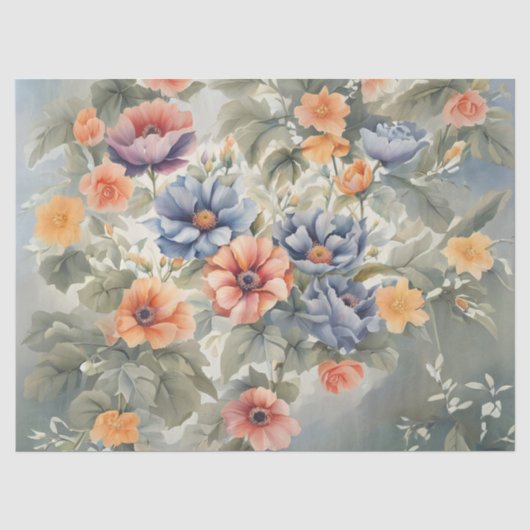 Decoupage met Pastel Bloementuin Tissuepapier (Voorkant)