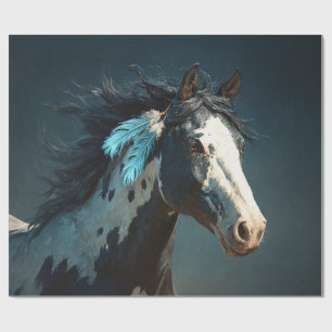 Decoupage met pinto mustang paardenveeraccent cadeaupapier