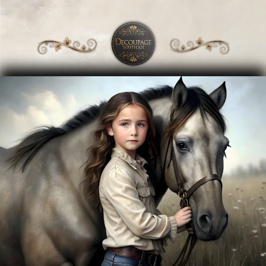 Decoupage met Prairie Paard Gezel Tissuepapier