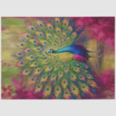 Decoupage met regenboogpauw display tissuepapier (Voorkant)