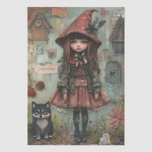 Decoupage met Roodkapje-thema Tissuepapier (Voorkant)