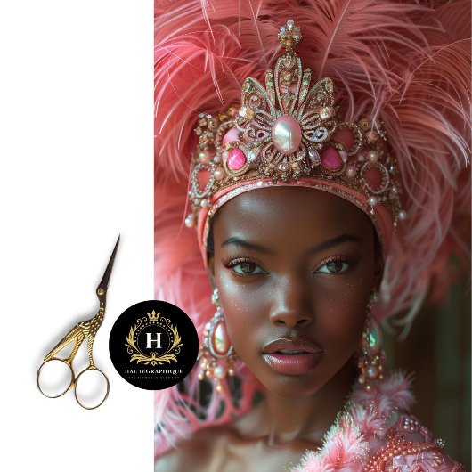 Decoupage met roze veren hoofdtooi tissuepapier