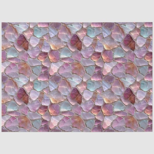 Decoupage met roze zee glas patroon tissuepapier (Voorkant)
