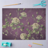 Decoupage met vintage bloemrozen groen tissuepapier (Craft)