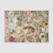 Decoupage met vintage boerderij haan tissuepapier (Voorkant)