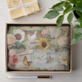 Decoupage met vintage boerderij haan tissuepapier (Geschenk)