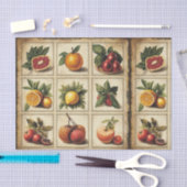 Decoupage met Vintage Fruit Botanische Raster Tissuepapier (Craft)