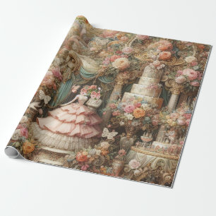Decoupage met vintage maximalistische bloemen voor cadeaupapier