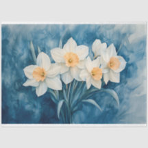 Decoupage met waterverf Narcissen Schildering
