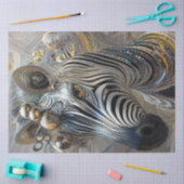 Decoupage Metallic Versierde Zebra Sierpatronen Tissuepapier (Craft)