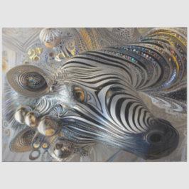 Decoupage Metallic Versierde Zebra Sierpatronen Tissuepapier