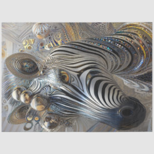 Decoupage Metallic Versierde Zebra Sierpatronen Tissuepapier