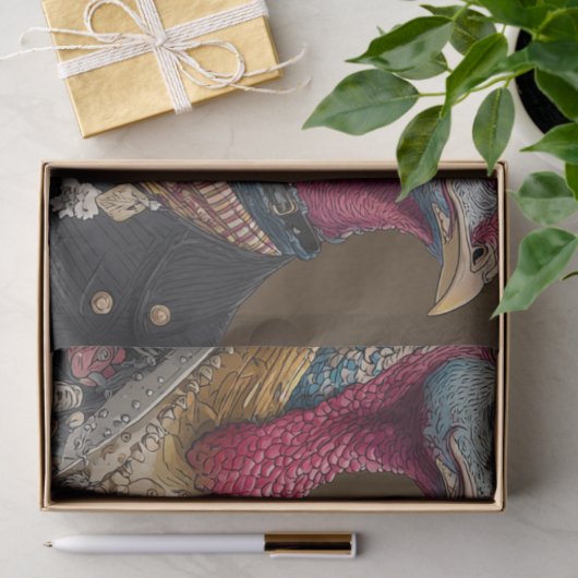 Decoupage Metallica Turkey Feathers Funk Band Tissuepapier (Geschenk)