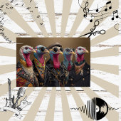 Decoupage Metallica Turkey Feathers Funk Band Tissuepapier