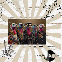 Decoupage Metallica Turkey Feathers Funk Band Tissuepapier