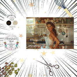 Decoupage Mid-Century Nostalgische vrouw in de keu Tissuepapier