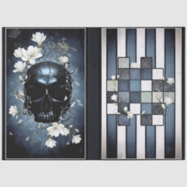 Decoupage Midnight Skull with Magnolia Tissuepapier