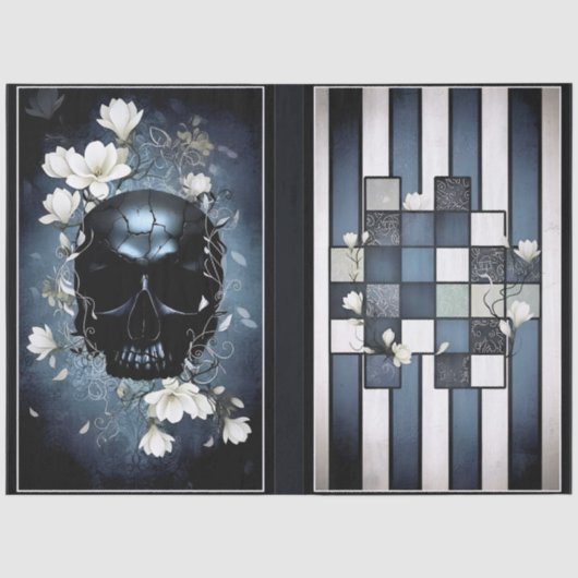 Decoupage Midnight Skull with Magnolia Tissuepapier (Voorkant)