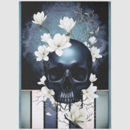 Decoupage Midnight Skull with Magnolia Tissuepapier