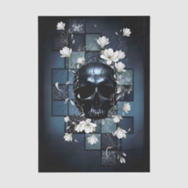 Decoupage Midnight Skull with Magnolia Tissuepapier
