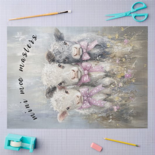 Decoupage Mini Moo Master Highland Kalveren Tissuepapier (Craft)