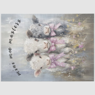 Decoupage Mini Moo Master Highland Kalveren Tissuepapier