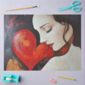 Decoupage Minimalistische Valentijn Hart Dames Gez Tissuepapier (Craft)