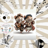 Decoupage Minstrel Mice Fur Feather Funk Band Tissuepapier
