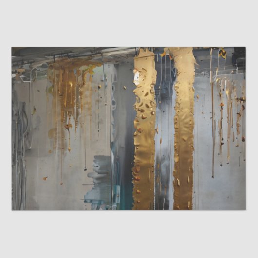 Decoupage Moderne Elegantie Abstract Goud Tissuepapier (Voorkant)