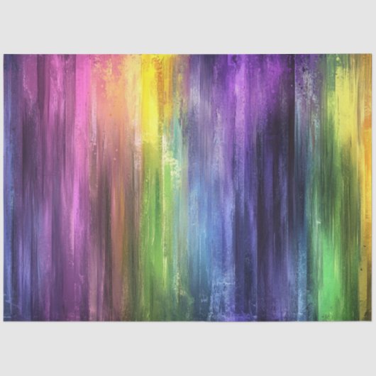 Decoupage Moderne Regenboog Vibrant Paint Strokes Tissuepapier (Voorkant)