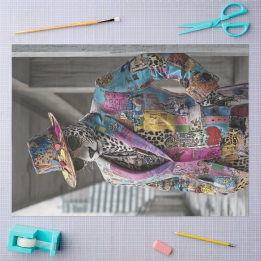 Decoupage Modieuze Leopard Abstract Suit Tissuepapier (Craft)