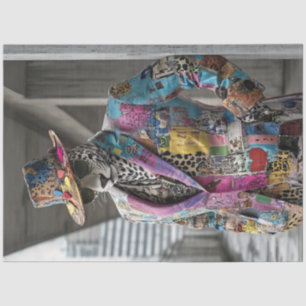 Decoupage Modieuze Leopard Abstract Suit Tissuepapier