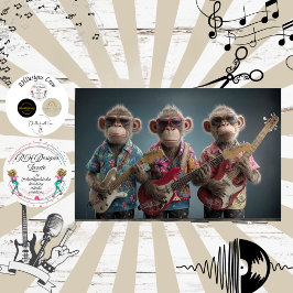 Decoupage Monkey Mayhem Fur Feather Funk Band Tissuepapier