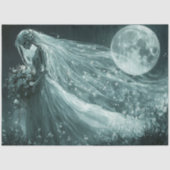 Decoupage Monochrome Skeleton Wedding Volle Maan Tissuepapier (Voorkant)