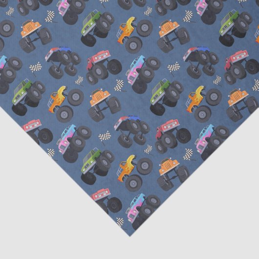 Decoupage Monster Trucks Verjaardagsfeest Tissuepapier (Detail)
