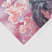 Decoupage Mooie Dame Zwart Rijden Pet Tissuepapier (Detail)