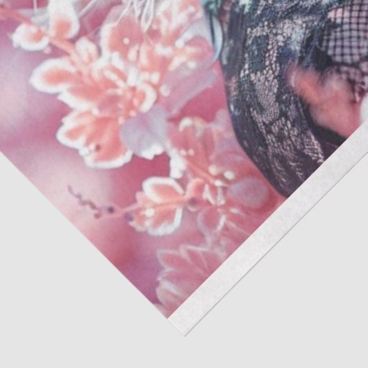 Decoupage Mooie Dame Zwart Rijden Pet Tissuepapier (Detail)