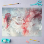 Decoupage Mooie Vrouw Rood Wit Cloud Jurk Tissuepapier (Craft)