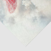 Decoupage Mooie Vrouw Rood Wit Cloud Jurk Tissuepapier (Detail)