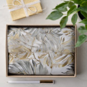 Decoupage Mooie Zilver Gouden Palm Bladeren Tissuepapier (Geschenk)