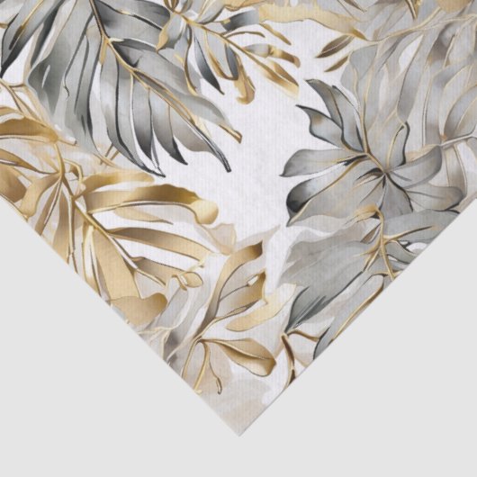 Decoupage Mooie Zilver Gouden Palm Bladeren Tissuepapier (Detail)