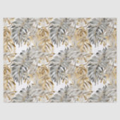 Decoupage Mooie Zilver Gouden Palm Bladeren Tissuepapier (Voorkant)