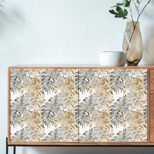 Decoupage Mooie Zilver Gouden Palm Bladeren Tissuepapier